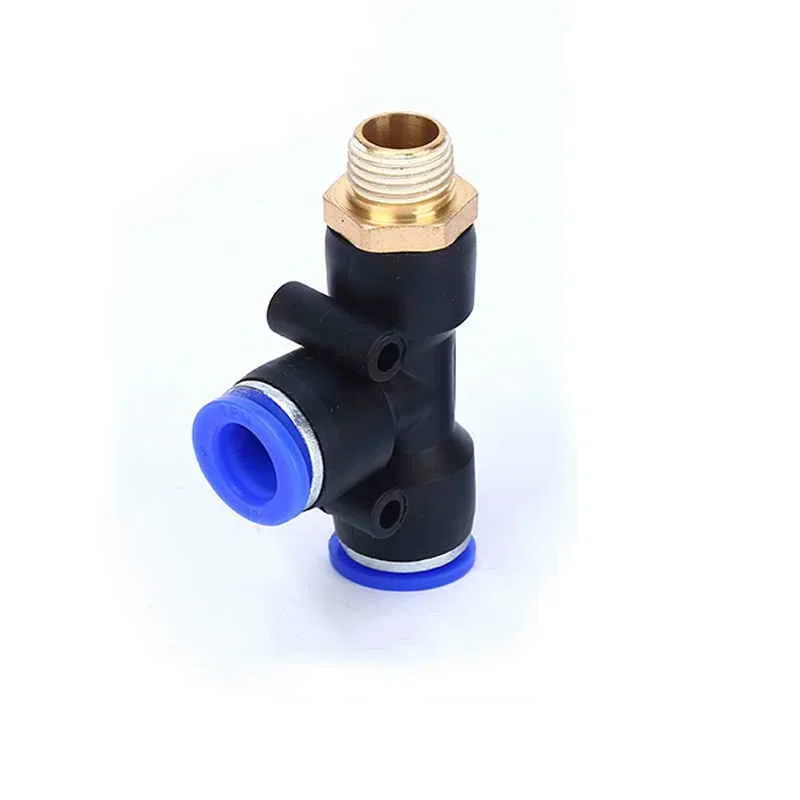 Pneumatic Connector 10mm 8mm 6mm 12mm Hose Tube T Shape Tee Air Fitting 1/4