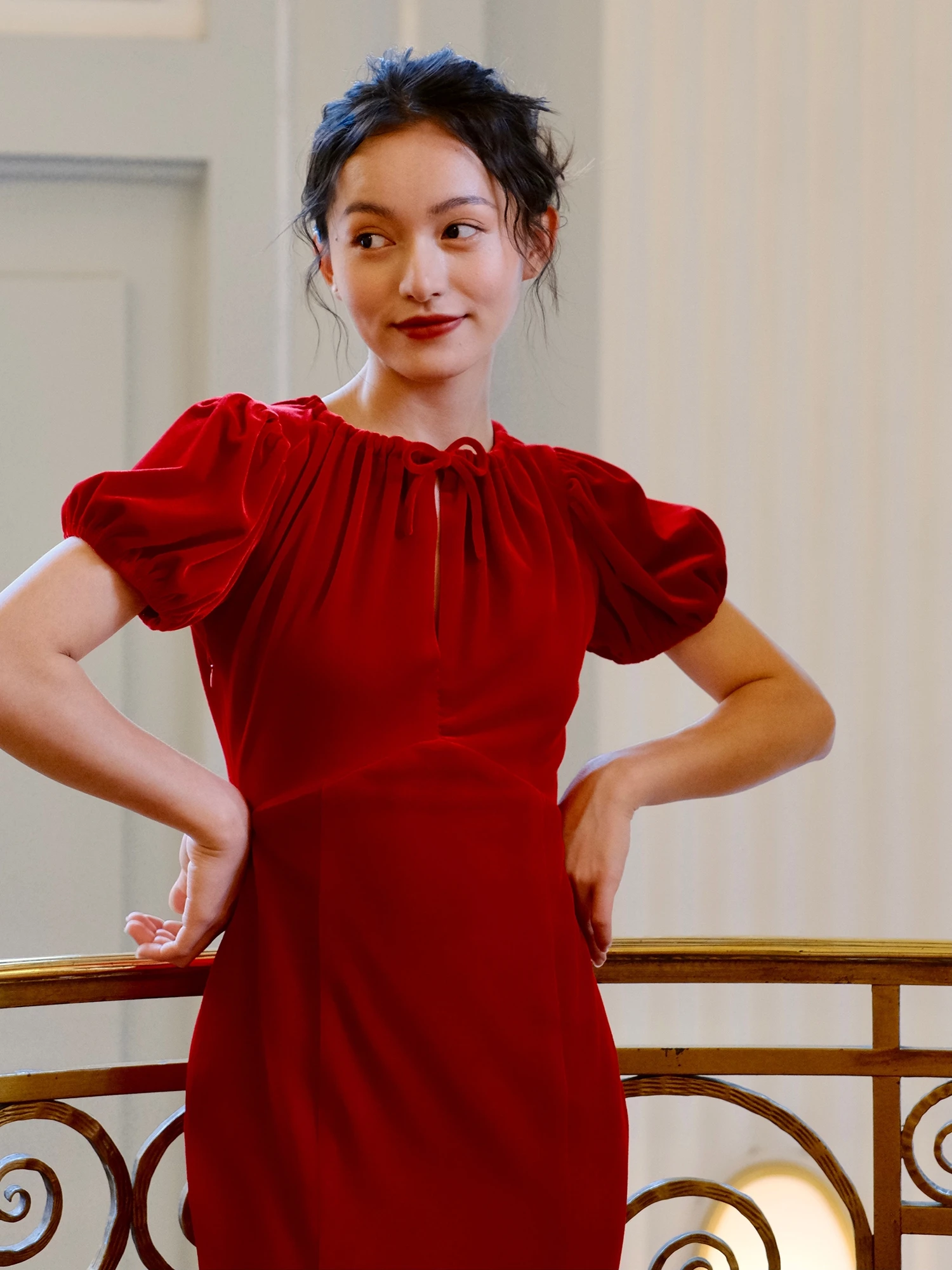 

Винтажное бархатное свадебное платье Missr в стиле Хепберн, короткое черное платье для церемонии, короткий рукав, для вечеринки...