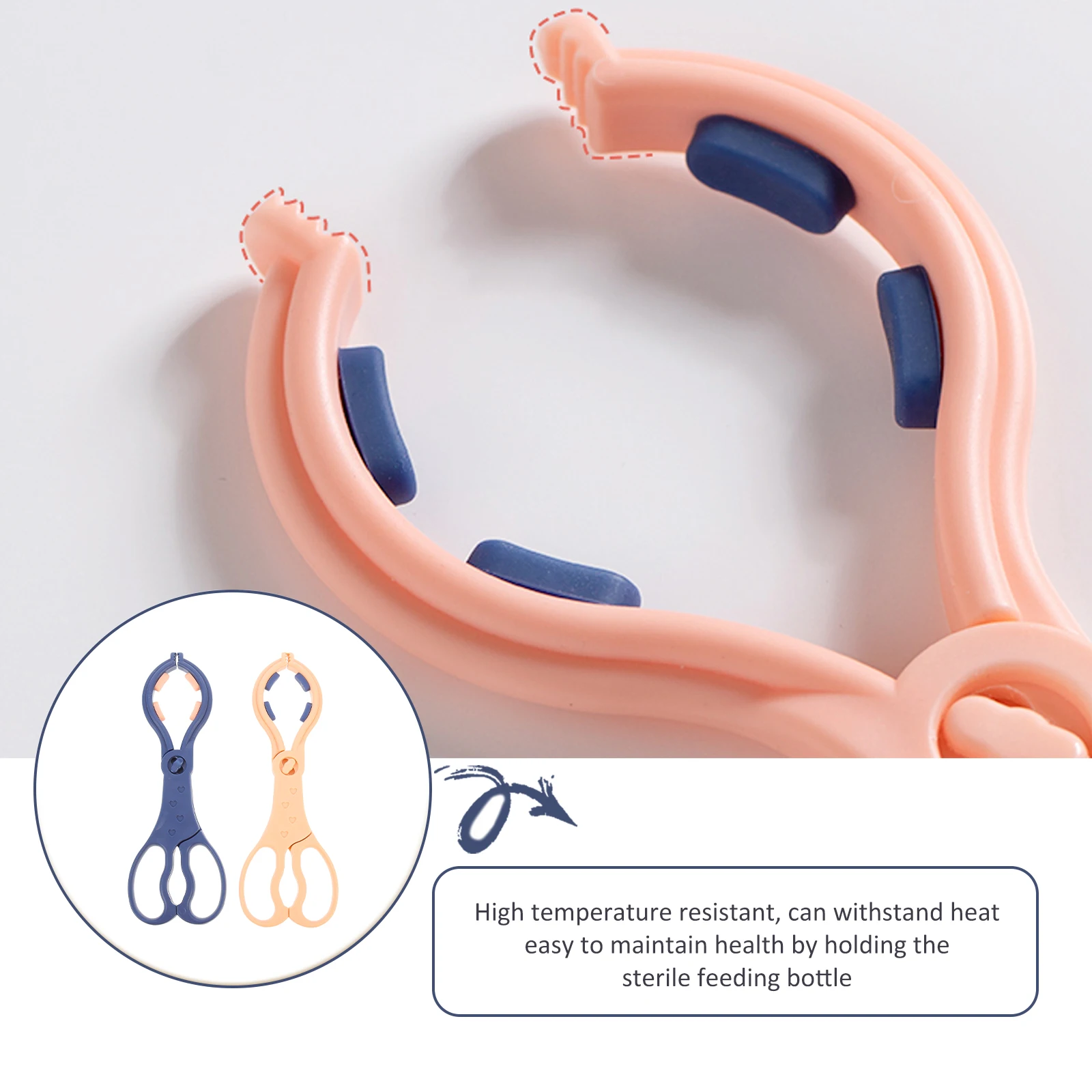 

2Pcs Multi-Function Anti-Slip Feeding Bottle Clip Durable Lightweight Pacifier Clamp Safe for Home Use Baby Bottle Tong
