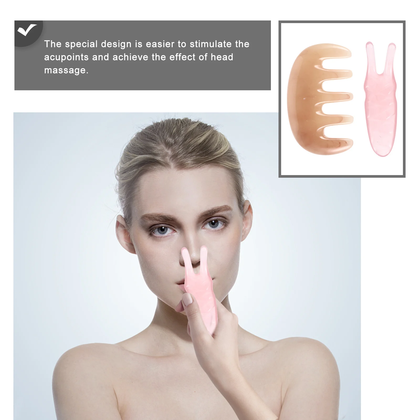 

Массажная расческа Y-образный массажер для кожи головы для снятия напряжения, скребковая вилка, стимуляция акупунктурных точек, многофункциональный косметический инструмент