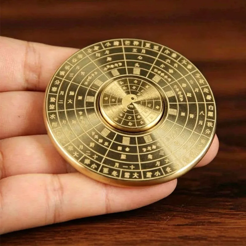 Chinese Style Tai Chi Luopan Feng Shui Compass Fidget Spinner for Adults Metal Stress Relief Toys ADHD Anxiety EDC Cool Gadgets