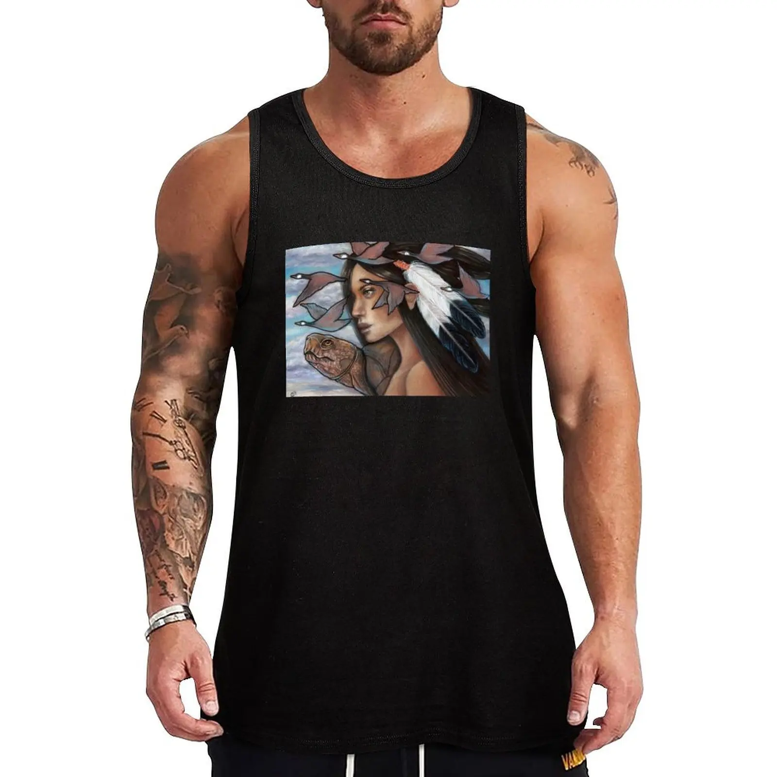 Sky Woman Iroquois Mother Goddess Tank Top sleeveless Men's clothing brands clothes for men