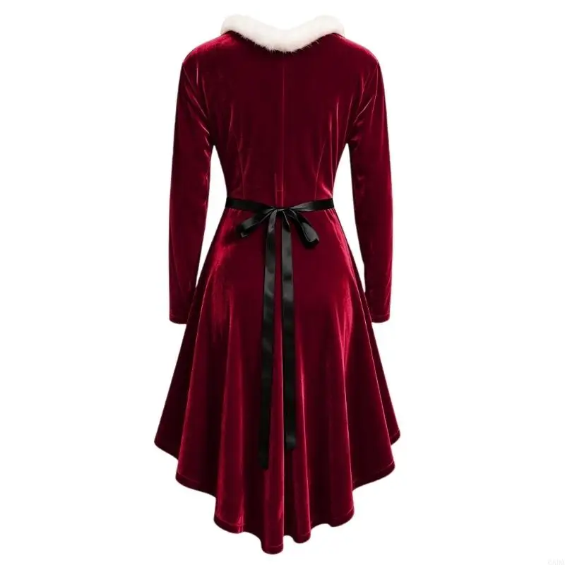 Robe Mère Noël à Franges Femme – Modèle Rouge – photo 3