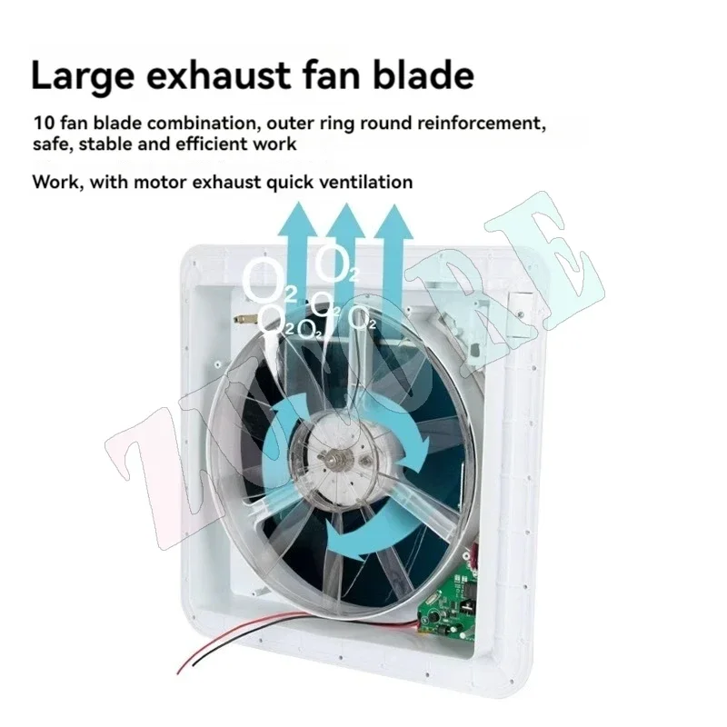 Rv Ventilation Fan Two-way Car Roof Retrofit Ventilation Rain, Insect, Waterproof Toilet Special Exhaust Fan