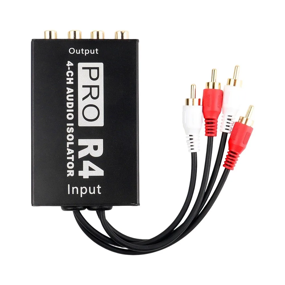 4 Channel Audio Isolator Noise Canceller Ground Loop For Eliminator For Car For RCA Interface Signal Filter Suppressor Tool