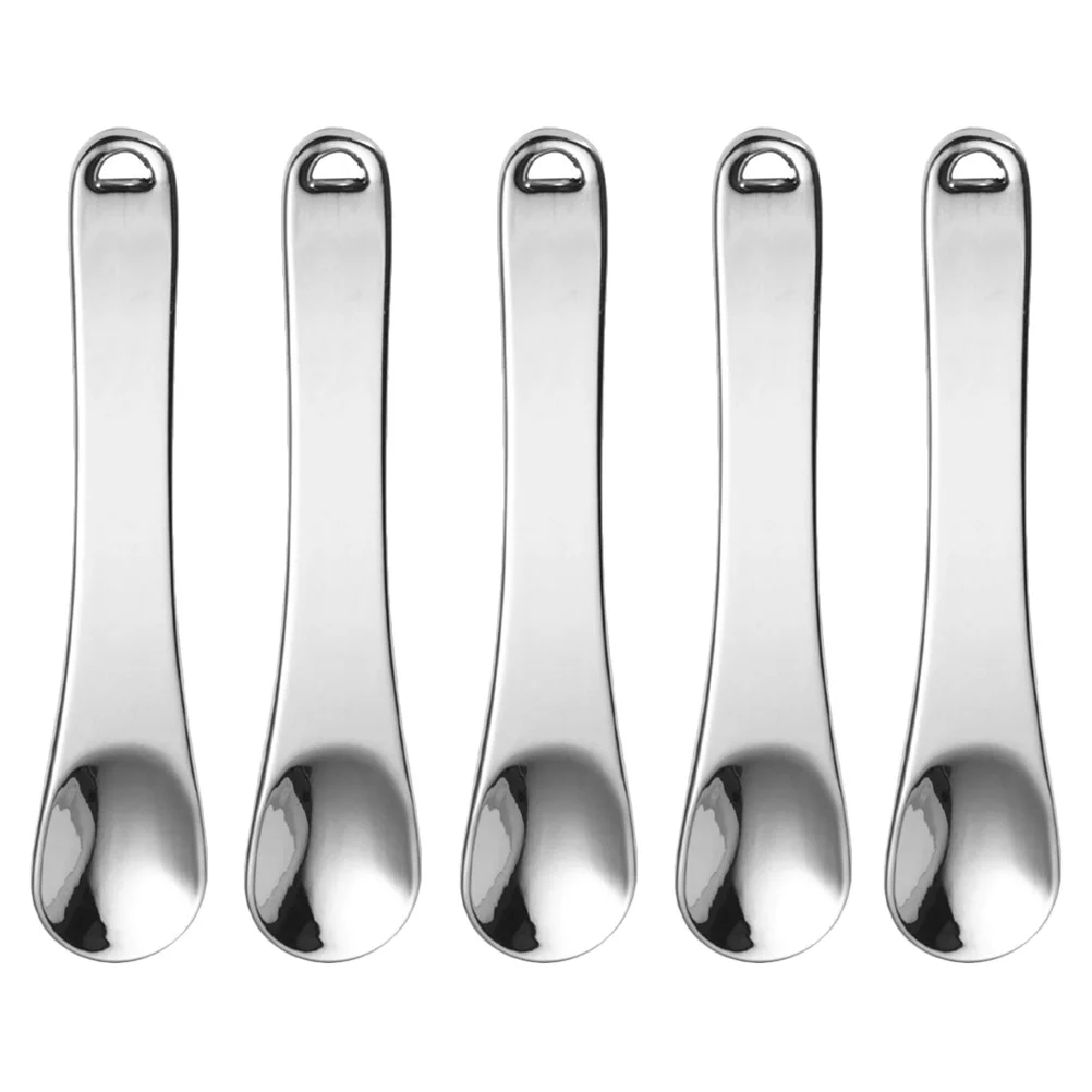 5Pcs Zinc Alloy Spoons Mini Face Cream Applicators Eye Beauty Sampling Scoop Skin Care Tools Serum Masks Peel Portable