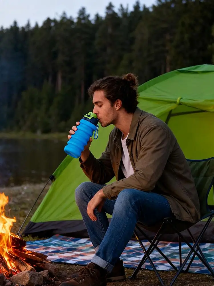 

Складная силиконовая чашка для кофе, складная герметичная бутылка для воды, силиконовые чашки с крышкой для пляжного самолета, стадиона, летнего двора