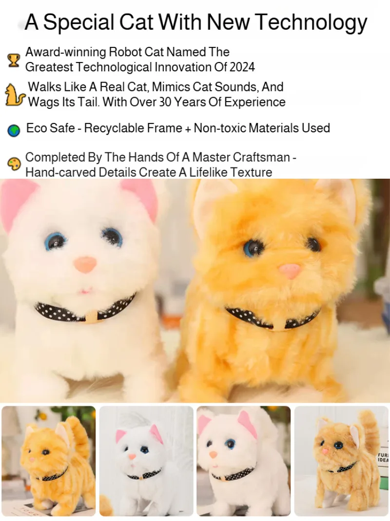 Electric kitten machine pet cat simulation will move will call plush toys
