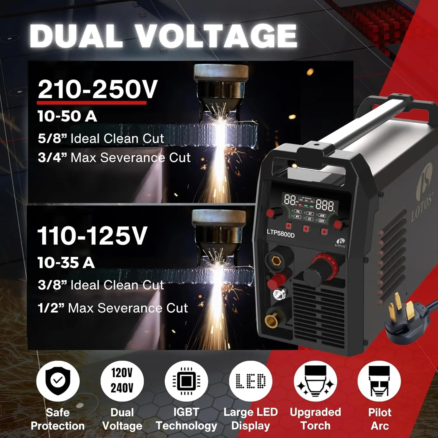 LTP5800D 58A Plasma Cutter, 5/8