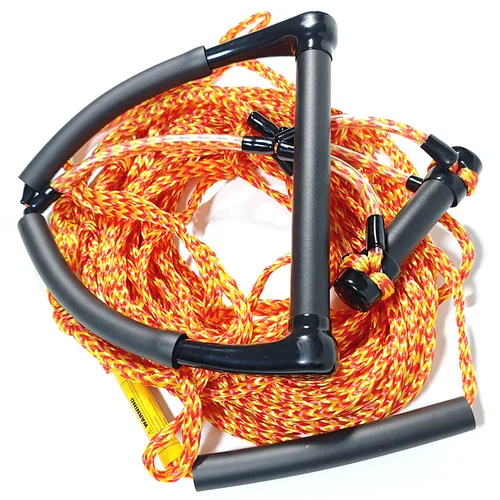 Imagen 2 del producto Cuerda para esquí acuático de 23 metros y 16 hebras, 2 asas, material PE, para Wakeboard y Jet Ski