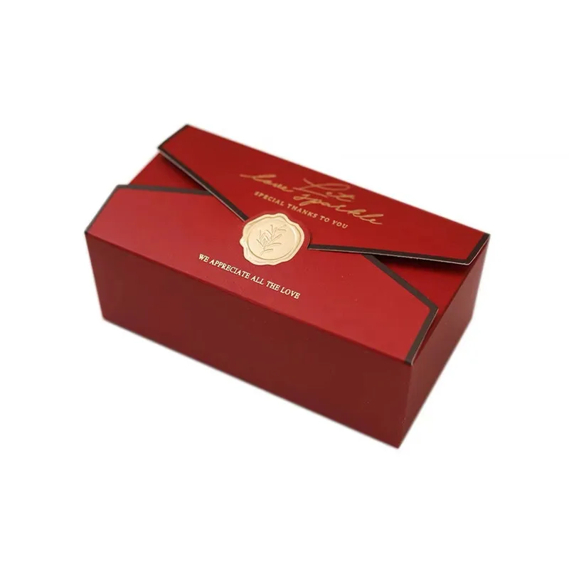 30/50/100pcs Champagne Envelope Box for Packing Party Favors Wedding Souvenirs for Guests Red Cardboard Boxes Wholesale