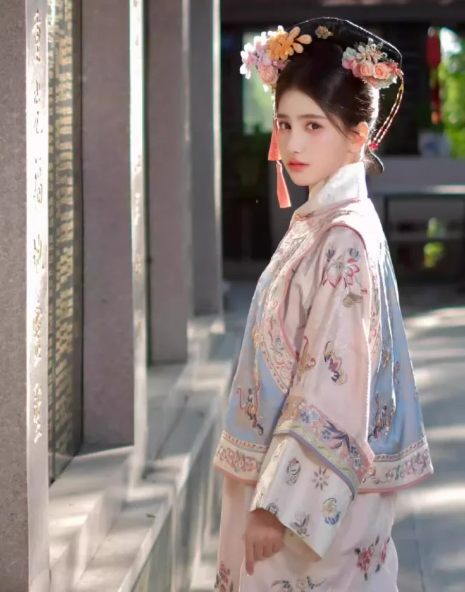 Chinese Hanfu Women's Palace Noble Consort Ge Ge Dress Qing Dynasty Chinese Style Cheongsam