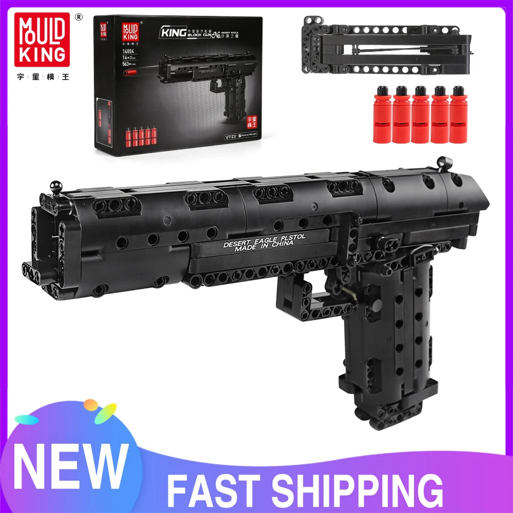 

Mold King 14004, технические строительные игрушки, MOC Desert Eagle, строительный блок, сборный блок, пистолет, модель, набор, детский рождественский подарок