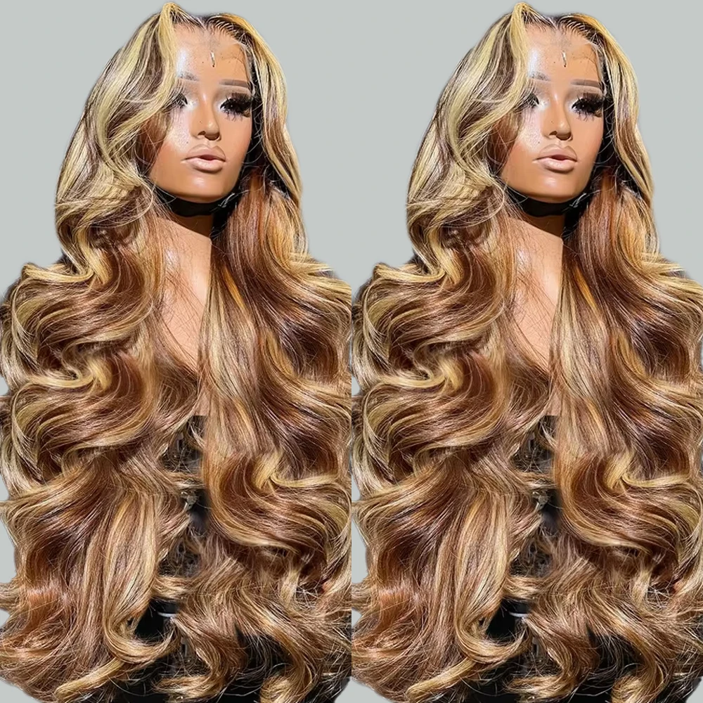 Destaque peruca onda do corpo 13x4 13x6 hd peruca frontal do laço peruca brasileira preplucked ombre cor onda de água perucas de cabelo humano para mulher