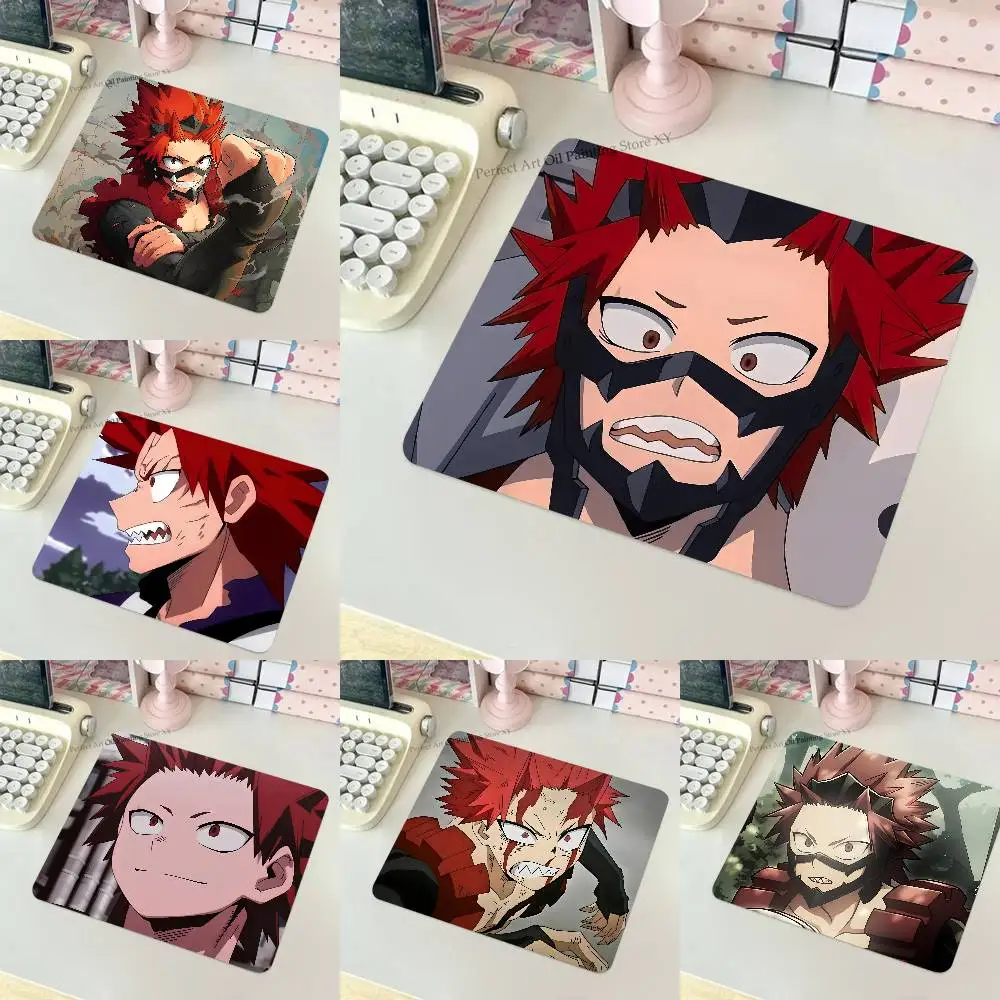 Cartoon Character Eijiro Kirishima Mousepad Small LockEdge Mouse Pad For Gamers Computer Desk Pad Rectangular Anti-slip Rubber