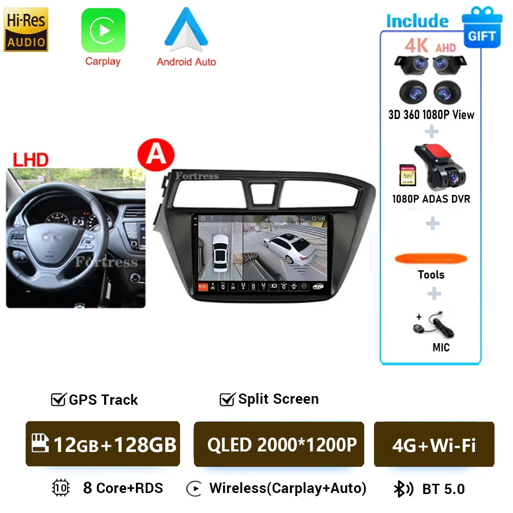 Auto radio voor Hyundai i20 2 II GB 2014 - 2018 Android 16 inch scherm Multimedia autoradio navigatie stereo videospeler Carplay Auto - afbeelding 1