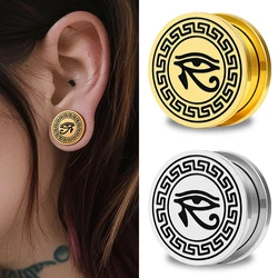 Doearko 2PCS Cool Tunnels Body Piercing Jewelry Stainless Steel Eye Ear Plugs Expanders Gauge Earrings 8-25mm Ears Stretchers