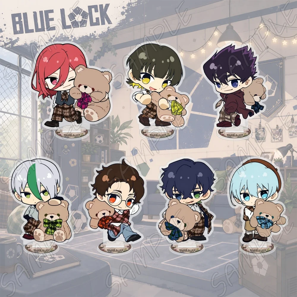 Blue Lock Acrylic Stand Figure Chibi Isagi Nagi Rin Bachira Reo Kaiser Kunigami Chigiri Desk Decor Model Plate 10cm Keychain