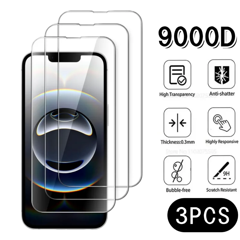 3 Piezas de Vidrio Templado para iPhone 17 16 Pro Max Plus 17Air, Protector de Pantalla para iPhone 17Pro 16Pro, Película Protectora de Vidrio Transparente HD
