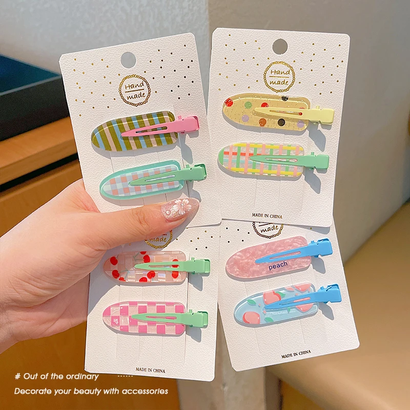 

Милые заколки для волос в конфетных цветах, модные женские аксессуары для волос, корейские боковые заколки-зажимы