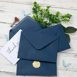 50pcs Dark Blue Envelope 120g Paper 184x133mm Wedding Invitations Business Supplie Postcard Giftbox Packaging Storage Stationery