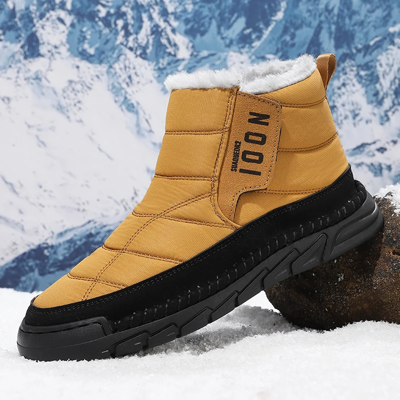 Plus size 48 men's winter boots plush lining non-slip waterproof padded cotton boots men's outdoor snow boots warm men's boots