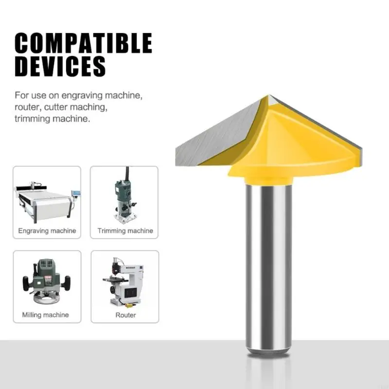 3xuf Shank V Flauta Fluta End Mill Router Bit para carpintería madera detallada
