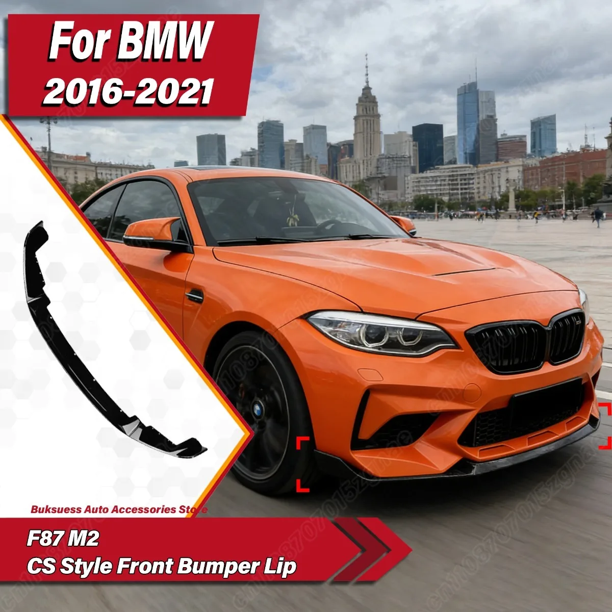 

For BMW F87 M2 2016 2017 2018 2019 2020 2021 CS Style Front Bumper Lip Sports Spoiler Splitter Body Protection Car Accessores