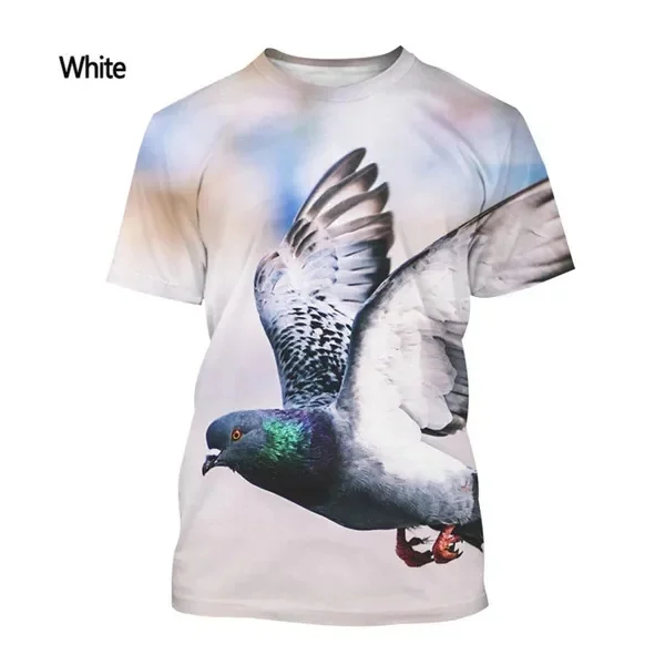 New Fashion Pigeon Animal Bird 3D Printing T Shirt Men\'s And Women\'s Summer Casual Short-sleeved Harajuku Style Street T-shirt