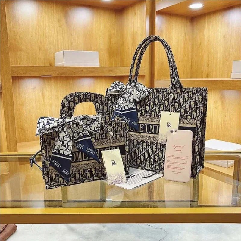 2 Size Women's Single Shoulder Bag Large Capacity Versatile Crossbody Handbags Underarm Bag Vintage Canvas Embroidered Tote Bags