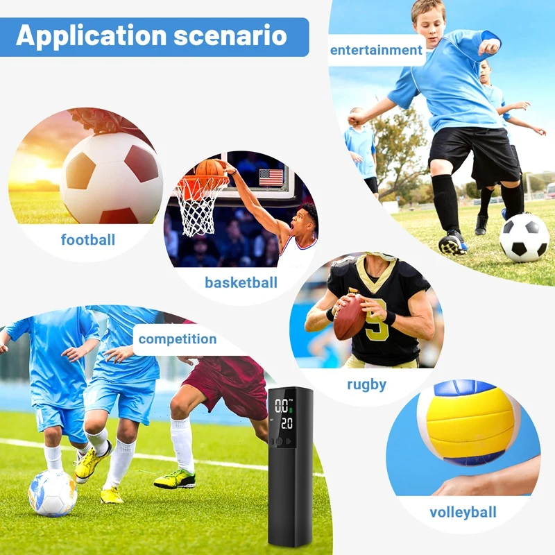 Bomba De Ar De Bola Elétrica Inteligente Portátil, Inflação Rápida, Medidor De Pressão Preciso, Display LCD Digital