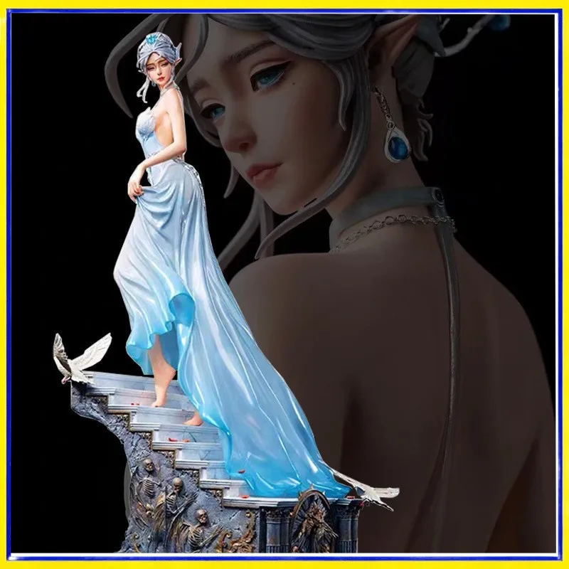 

Ghost Blade Series Anime Figure Ice Princess Haiqin Yan White Blue Version PVC Statue Collectible Decorative Ornament