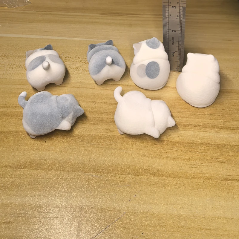 J.DREAM Japan Gashapon Cute HMA Flocking Cat Figure Anime Miniature Items Capsule Toys Kawaii Model Girls Gift