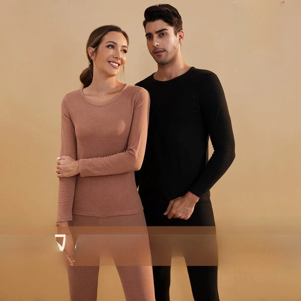 Conjunto de Ropa Interior Térmica de Forro Polar Grueso para Hombre y Mujer, Ropa Térmica de Invierno, Manga Larga, Pantalone...