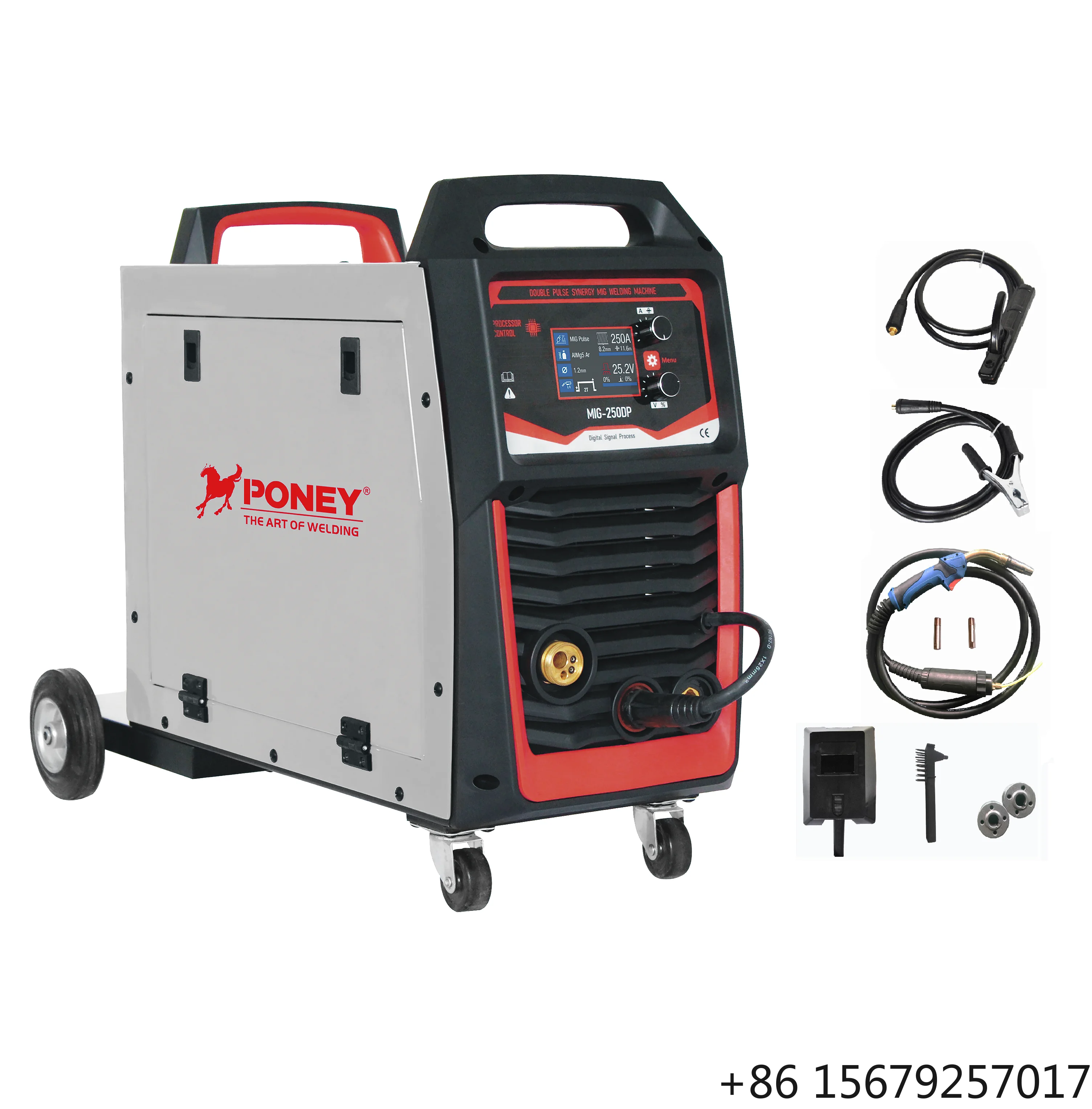 Synergic Double Pulse Inverter Aluminum MIG Welding Machine MIG-250DP New 220/380V CO2 Industrial Digital Signal Welder