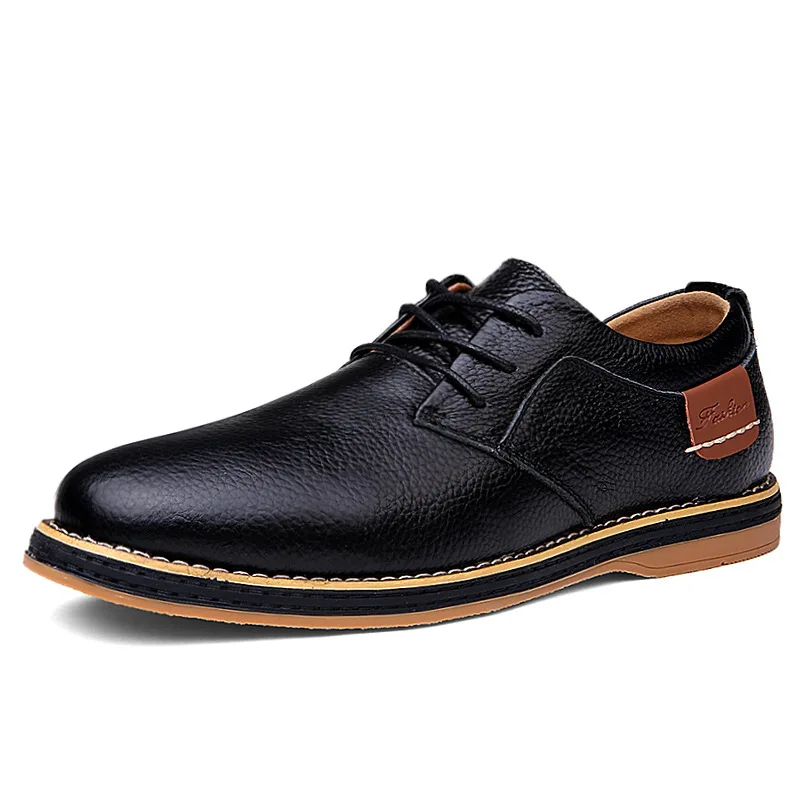 

New Men Oxford Genuine Leather Dress Shoes Flats Man Leather Shoes Male Casual Shoes Footwear Loafers Plus Size Big Size 38-48