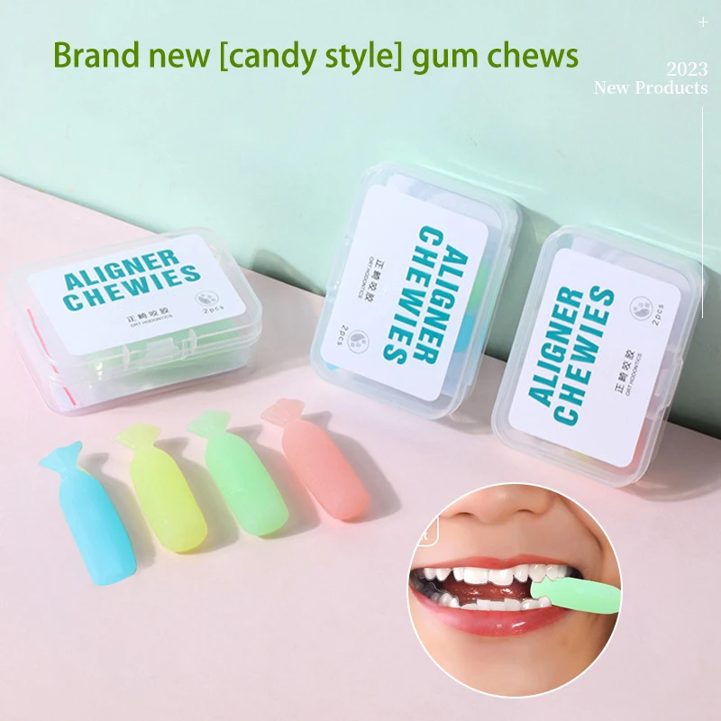 

2pcs Chewable Silicone Dental Braces Invisible Braces Orthodontic Bite Glue Orthodontic Appliances Biting Stick