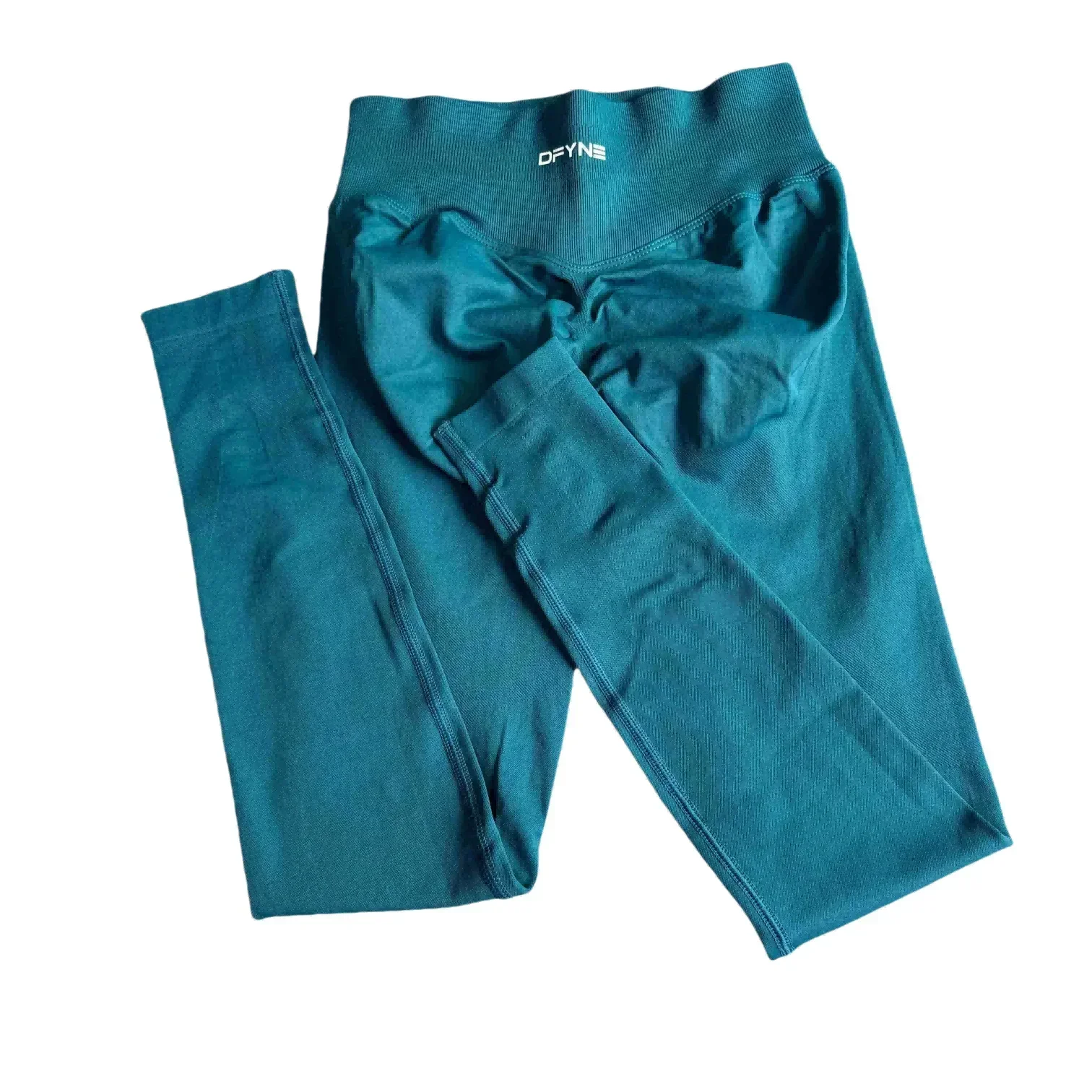 مع شعار تأثير طماق للنساء Scrunch سلس اليوغا يغطي الرجل منخفضة مضلع الفرقة الصالة الرياضية السراويل عالية بسط اللياقة البدنية الجوارب