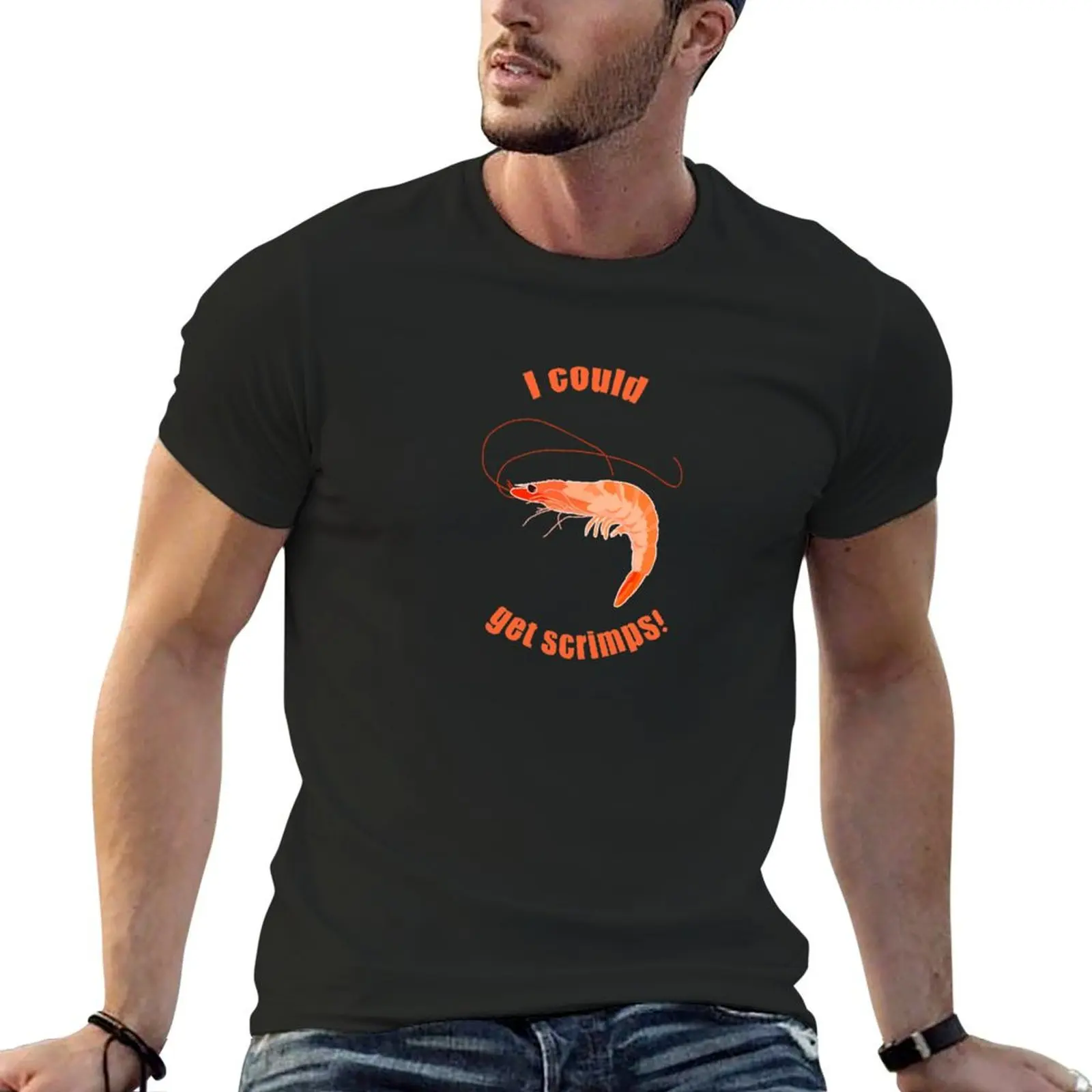 Shrimp sign T-Shirt oversized t shirt new edition vintage graphic tee essential t shirt Men's clothing