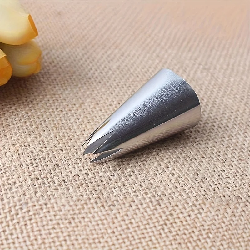 1pc Rose Flower Piping Nozzle - Stainless Steel Cake Decorating Tool with Sharp Metal Blades for Precise Control,