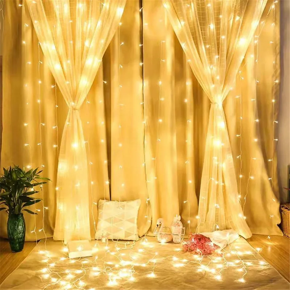 LED Curtain Icicle String Lights 3x3M EU Christmas Fairy Lights Garland Outdoor Lamp For Wedding/Party/Garden Home Decoration