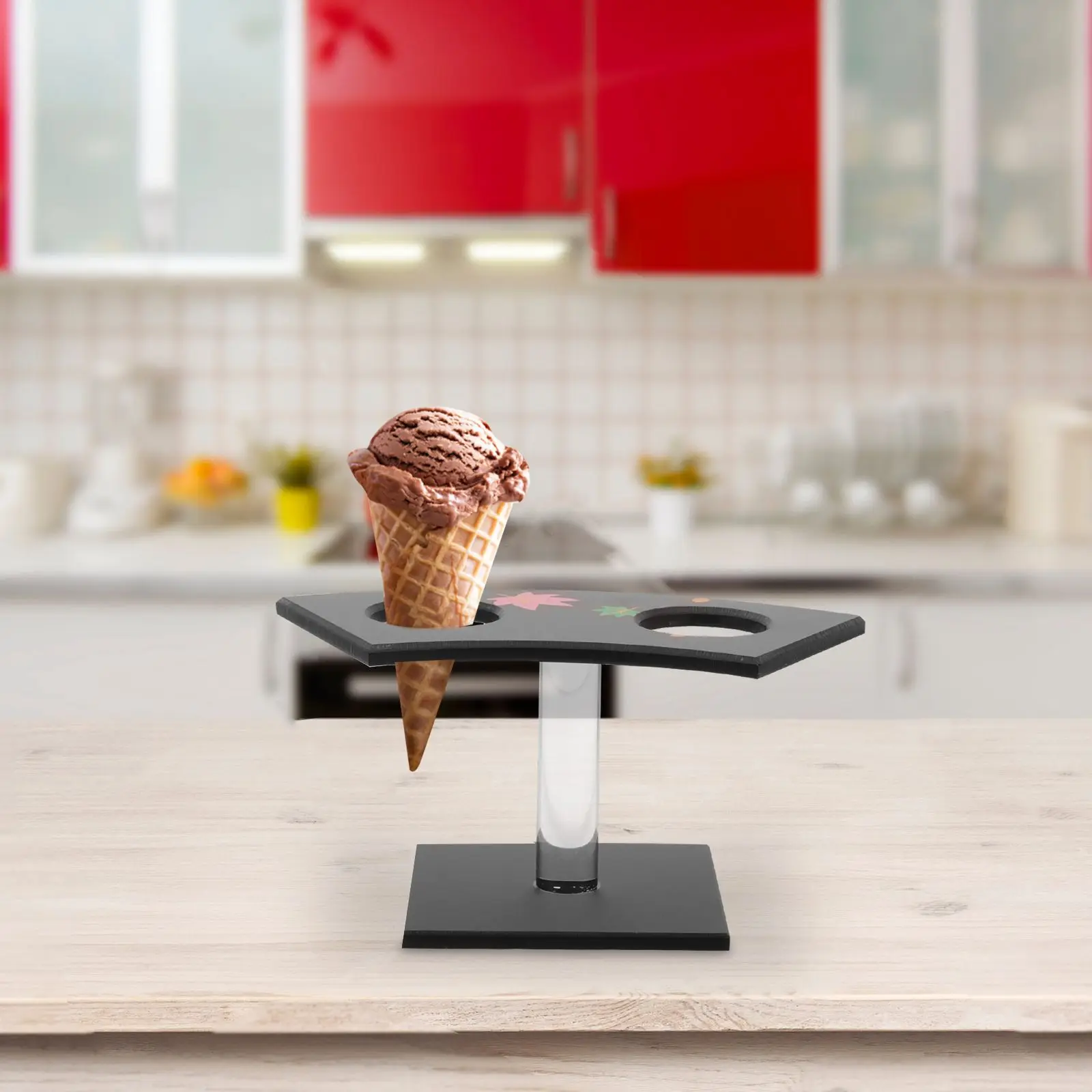 2-Loch-Ständer für Lebensmittel, Sushi-Rack, Dessert-Display-Ständer, Eistütenhalter, Rolle