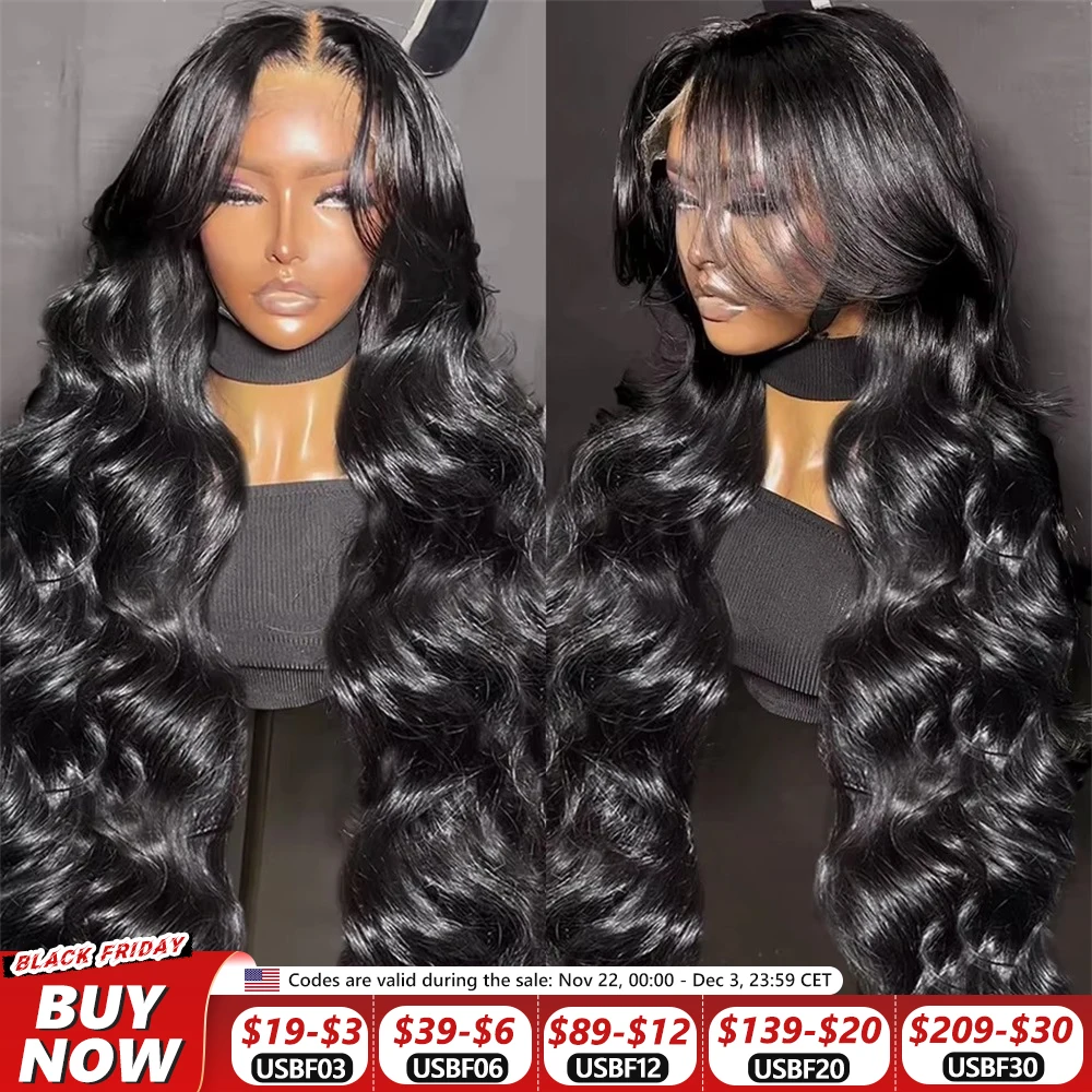 30Inch Body Wave Transparent 13x6 Lace Front Human Hair Wigs Remy Raw Indian Wavy 13x4 Lace Frontal  Pre Plucked Wig For Women