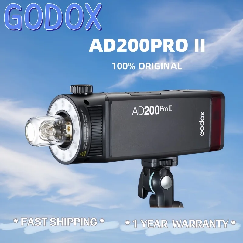 

Godox AD200ProII AD200Pro II TTL 2.4G Wireless Camera Pocket Flash Compatible with X3 for Nikon Canon Sony Fuji Olympus
