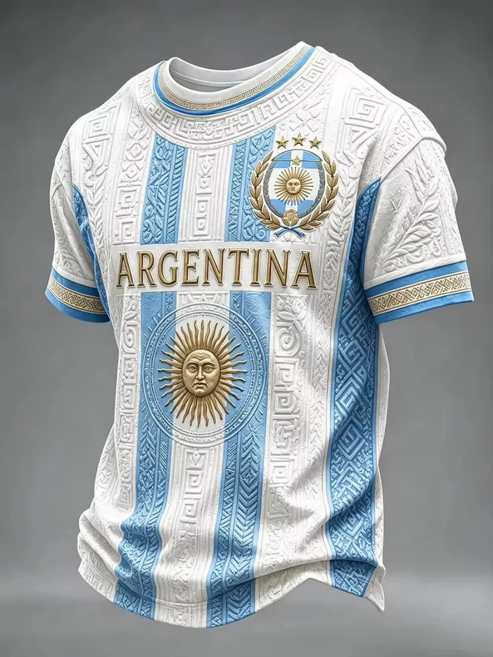 2026 Edition Argentine Fan Football Training T-Shirt - 3D Digital Printing - Comfortable and Breathable - Family Clothing ﻿