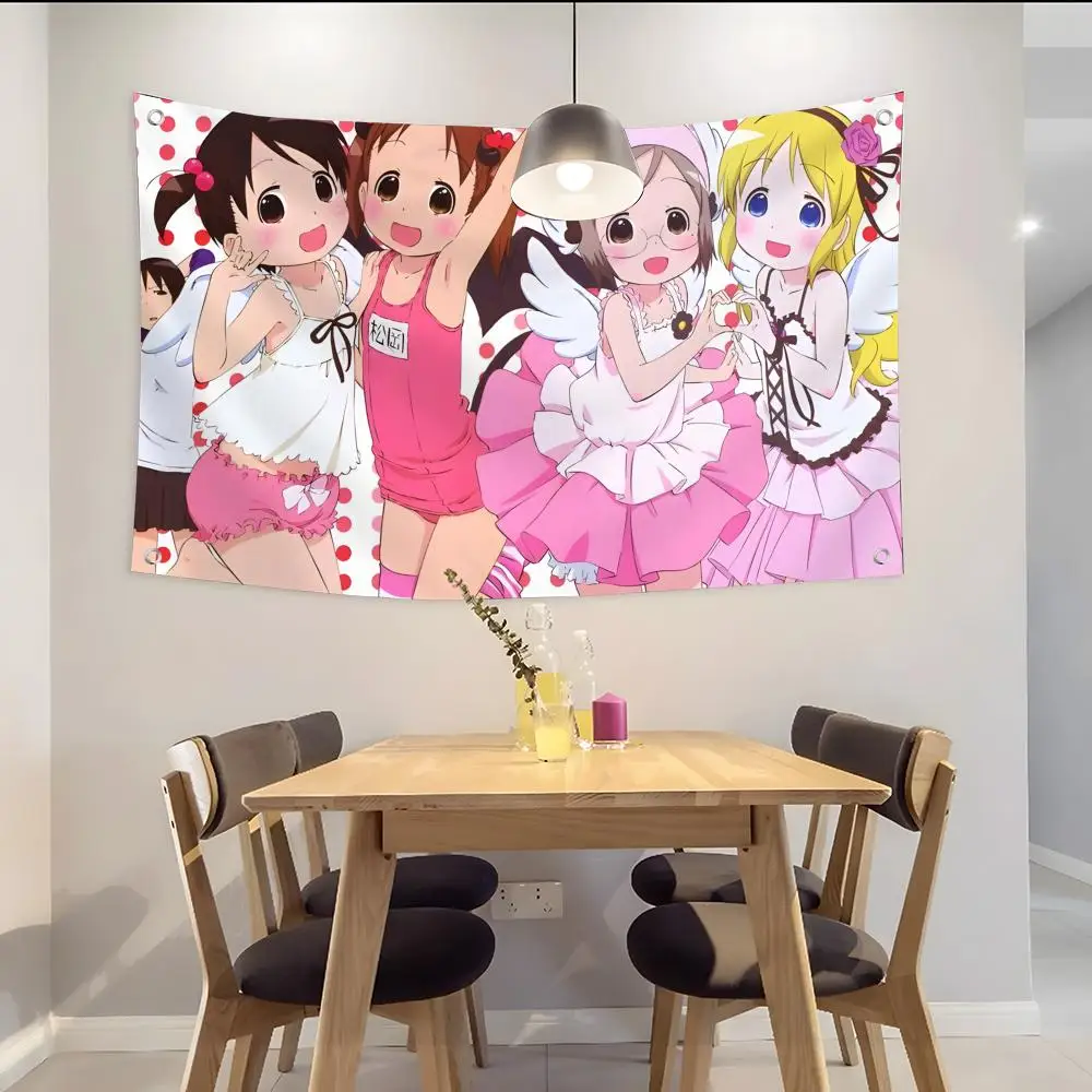 Anime Strawberry Marshmallow Flags Custom Camping Outdoor Garden room Decor Backdrops Wall Art Family Gifts
