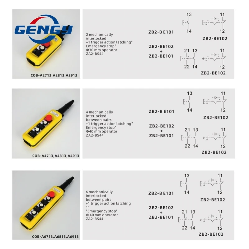 Imagem -06 - Interruptor Portátil Impermeável Botão de Controle Guindaste de Duas Velocidades Xac-a6913 Xac-a4913 Xac-a2913