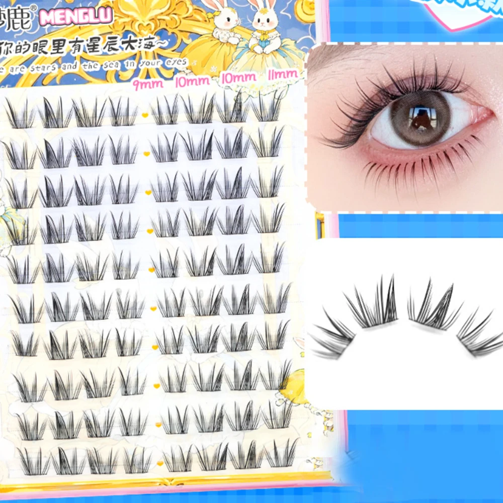 

10 Rows Korean Idol False Eyelashes Natural Comic Fairy Fake Eyelash Cat Eye Makeup Glue-free Lashes Extension Wholesale