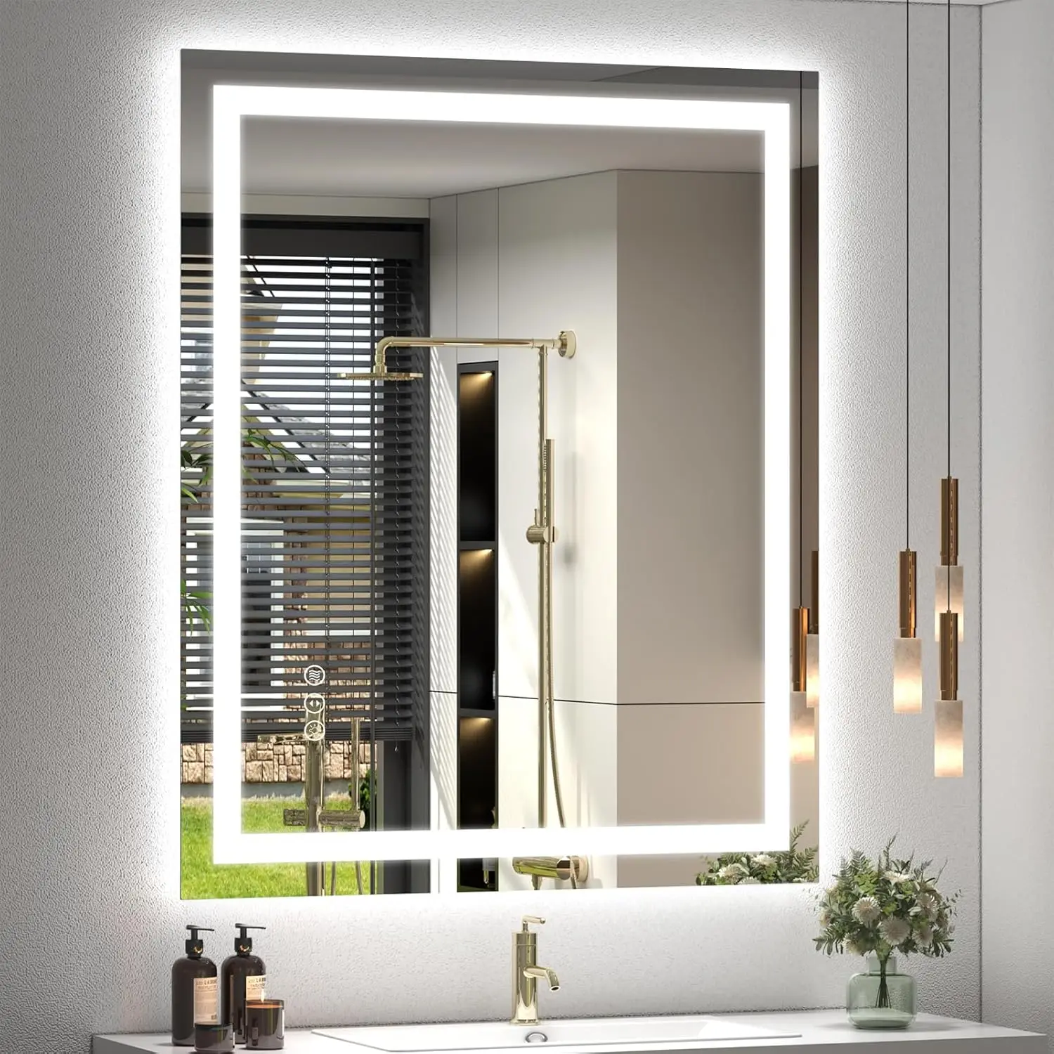 

30x36 Inch LED Bathroom Mirror with Dimmable Lights, Anti-Fog, Shatter-Proof, ETL Listed for Vanity
