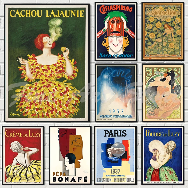 Art Nouveau Retro Cachou-Lajaunie Paris Exposition Vintage Art Deco Poster Canvas Painting Wall Art Pictures Home Decor